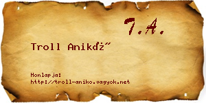 Troll Anikó névjegykártya
