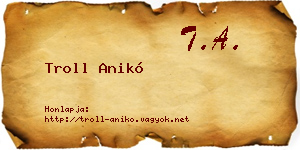 Troll Anikó névjegykártya